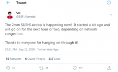 Sushiswap的200万令牌AirDrop：创始人面临着“再次做